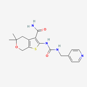 molecular formula C17H20N4O3S B5784235 5,5-dimethyl-2-({[(4-pyridinylmethyl)amino]carbonyl}amino)-4,7-dihydro-5H-thieno[2,3-c]pyran-3-carboxamide 
