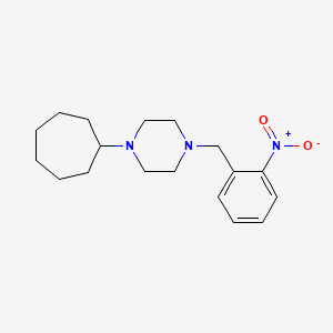 molecular formula C18H27N3O2 B5784248 1-cycloheptyl-4-(2-nitrobenzyl)piperazine 