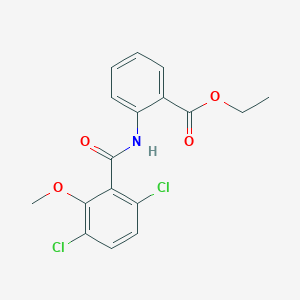 molecular formula C17H15Cl2NO4 B5784254 ethyl 2-[(3,6-dichloro-2-methoxybenzoyl)amino]benzoate 