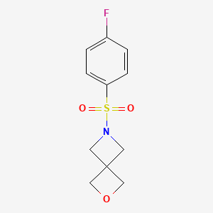 molecular formula C11H12FNO3S B578427 6-((4-Fluorophenyl)sulfonyl)-2-oxa-6-azaspiro[3.3]heptane CAS No. 1227384-86-2