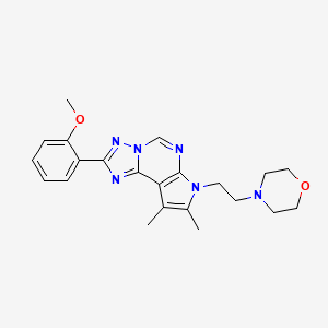 molecular formula C22H26N6O2 B5784278 2-(2-methoxyphenyl)-8,9-dimethyl-7-[2-(4-morpholinyl)ethyl]-7H-pyrrolo[3,2-e][1,2,4]triazolo[1,5-c]pyrimidine 