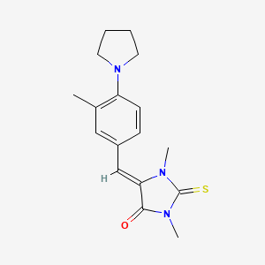 molecular formula C17H21N3OS B5784288 1,3-dimethyl-5-[3-methyl-4-(1-pyrrolidinyl)benzylidene]-2-thioxo-4-imidazolidinone 