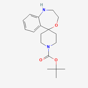 molecular formula C18H26N2O3 B578429 tert-butyl 2,3-dihydro-1H-spiro[benzo[e][1,4]oxazepine-5,4'-piperidine]-1'-carboxylate CAS No. 1250991-79-7