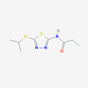 molecular formula C8H13N3OS2 B5784319 N-[5-(异丙硫代)-1,3,4-噻二唑-2-基]丙酰胺 