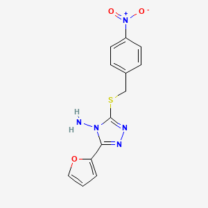 molecular formula C13H11N5O3S B5784340 3-(2-furyl)-5-[(4-nitrobenzyl)thio]-4H-1,2,4-triazol-4-amine 