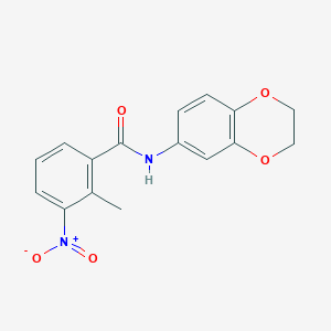 molecular formula C16H14N2O5 B5784386 N-(2,3-dihydro-1,4-benzodioxin-6-yl)-2-methyl-3-nitrobenzamide 