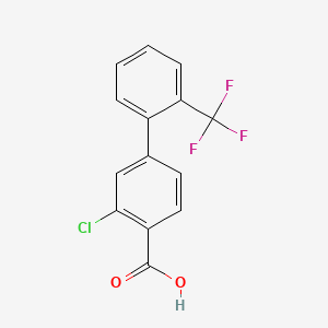 molecular formula C14H8ClF3O2 B578439 2-氯-4-(2-三氟甲基苯基)苯甲酸 CAS No. 1237080-49-7