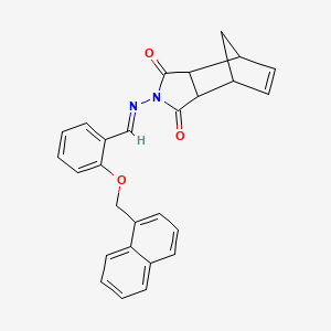 molecular formula C27H22N2O3 B5784427 4-{[2-(1-naphthylmethoxy)benzylidene]amino}-4-azatricyclo[5.2.1.0~2,6~]dec-8-ene-3,5-dione 