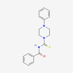 molecular formula C18H19N3OS B5784428 N-[(4-phenyl-1-piperazinyl)carbonothioyl]benzamide 