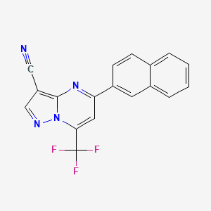 molecular formula C18H9F3N4 B5784464 5-(2-naphthyl)-7-(trifluoromethyl)pyrazolo[1,5-a]pyrimidine-3-carbonitrile 