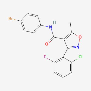 molecular formula C17H11BrClFN2O2 B5784488 N-(4-bromophenyl)-3-(2-chloro-6-fluorophenyl)-5-methyl-4-isoxazolecarboxamide CAS No. 6132-25-8