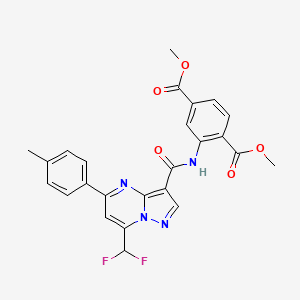 molecular formula C25H20F2N4O5 B5784497 dimethyl 2-({[7-(difluoromethyl)-5-(4-methylphenyl)pyrazolo[1,5-a]pyrimidin-3-yl]carbonyl}amino)terephthalate 