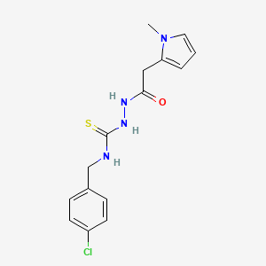 molecular formula C15H17ClN4OS B5784500 N-(4-chlorobenzyl)-2-[(1-methyl-1H-pyrrol-2-yl)acetyl]hydrazinecarbothioamide 