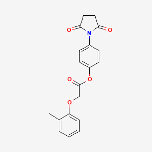 molecular formula C19H17NO5 B5784507 4-(2,5-dioxo-1-pyrrolidinyl)phenyl (2-methylphenoxy)acetate 