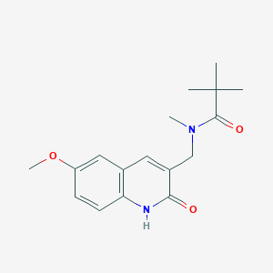 molecular formula C17H22N2O3 B5784526 N-[(2-hydroxy-6-methoxy-3-quinolinyl)methyl]-N,2,2-trimethylpropanamide 