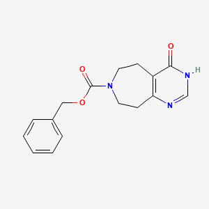 molecular formula C16H17N3O3 B578454 Benzyl 4-oxo-5,6,8,9-tetrahydro-3H-pyrimido[4,5-d]azepine-7(4H)-carboxylate CAS No. 1257856-33-9