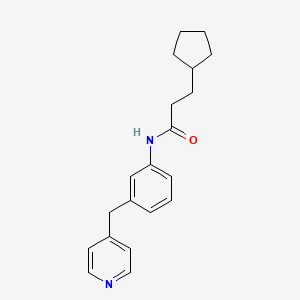 3-cyclopentyl-N-[3-(4-pyridinylmethyl)phenyl]propanamide