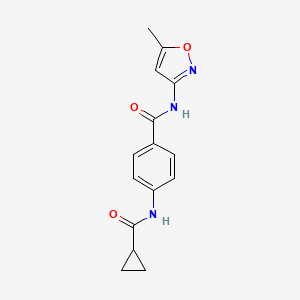 molecular formula C15H15N3O3 B5784613 4-[(cyclopropylcarbonyl)amino]-N-(5-methyl-3-isoxazolyl)benzamide 