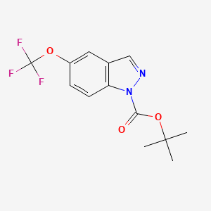 molecular formula C13H13F3N2O3 B578462 叔丁基 5-(三氟甲氧基)-1H-吲唑-1-羧酸酯 CAS No. 1346521-27-4