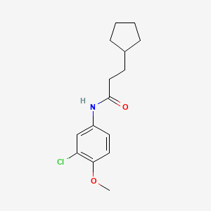 molecular formula C15H20ClNO2 B5784631 N-(3-chloro-4-methoxyphenyl)-3-cyclopentylpropanamide 