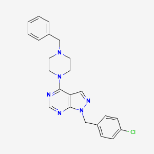 molecular formula C23H23ClN6 B5784642 4-(4-benzyl-1-piperazinyl)-1-(4-chlorobenzyl)-1H-pyrazolo[3,4-d]pyrimidine 
