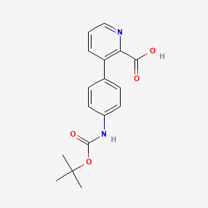 molecular formula C17H18N2O4 B578470 3-(4-((tert-Butoxycarbonyl)amino)phenyl)picolinic acid CAS No. 1261937-41-0