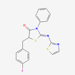 molecular formula C19H14FN3OS2 B5784703 5-(4-fluorobenzyl)-3-phenyl-2-(1,3-thiazol-2-ylimino)-1,3-thiazolidin-4-one 