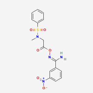 molecular formula C16H16N4O6S B5784745 N'-({[methyl(phenylsulfonyl)amino]acetyl}oxy)-3-nitrobenzenecarboximidamide 
