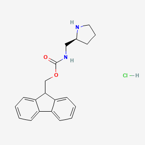 molecular formula C20H23ClN2O2 B578478 (S)-(9H-芴-9-基)甲基 (吡咯烷-2-基甲基)氨基甲酸酯盐酸盐 CAS No. 1217813-15-4