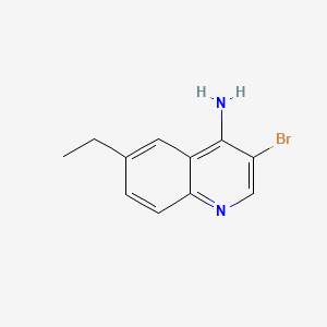 molecular formula C11H11BrN2 B578483 3-Bromo-6-ethylquinolin-4-amine CAS No. 1209062-73-6