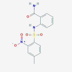 molecular formula C14H13N3O5S B5784869 2-{[(4-methyl-2-nitrophenyl)sulfonyl]amino}benzamide 