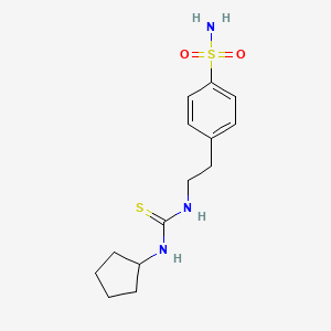 molecular formula C14H21N3O2S2 B5784876 4-(2-{[(cyclopentylamino)carbonothioyl]amino}ethyl)benzenesulfonamide 