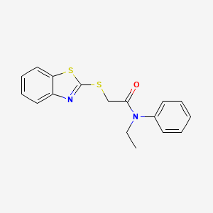 molecular formula C17H16N2OS2 B5784910 2-(1,3-benzothiazol-2-ylthio)-N-ethyl-N-phenylacetamide 