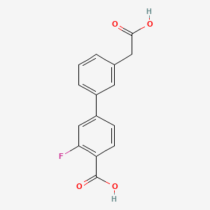 molecular formula C15H11FO4 B578492 3-(4-Carboxy-3-fluorophenyl)phenylacetic acid CAS No. 1365271-46-0