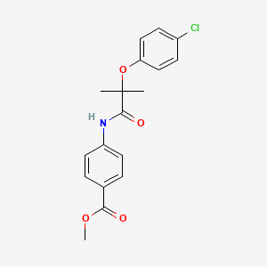 molecular formula C18H18ClNO4 B5784951 methyl 4-{[2-(4-chlorophenoxy)-2-methylpropanoyl]amino}benzoate 