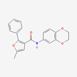 molecular formula C20H17NO4 B5784955 N-(2,3-dihydro-1,4-benzodioxin-6-yl)-5-methyl-2-phenyl-3-furamide 