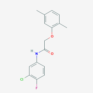 molecular formula C16H15ClFNO2 B5784969 N-(3-chloro-4-fluorophenyl)-2-(2,5-dimethylphenoxy)acetamide 