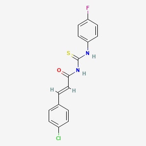 molecular formula C16H12ClFN2OS B5785002 3-(4-chlorophenyl)-N-{[(4-fluorophenyl)amino]carbonothioyl}acrylamide 