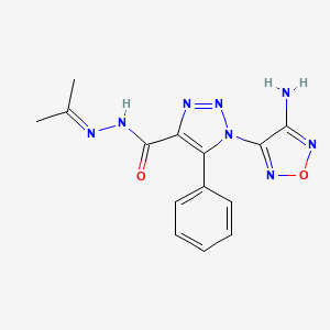 molecular formula C14H14N8O2 B5785035 1-(4-amino-1,2,5-oxadiazol-3-yl)-N'-(1-methylethylidene)-5-phenyl-1H-1,2,3-triazole-4-carbohydrazide 
