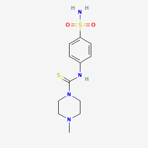 molecular formula C12H18N4O2S2 B5785062 N-[4-(aminosulfonyl)phenyl]-4-methyl-1-piperazinecarbothioamide 