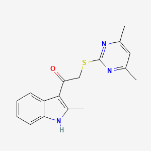 molecular formula C17H17N3OS B5785071 2-[(4,6-dimethyl-2-pyrimidinyl)thio]-1-(2-methyl-1H-indol-3-yl)ethanone 