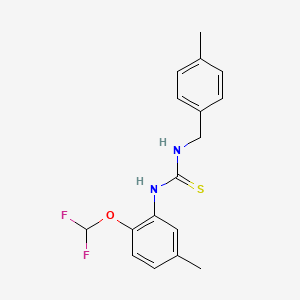 molecular formula C17H18F2N2OS B5785095 N-[2-(difluoromethoxy)-5-methylphenyl]-N'-(4-methylbenzyl)thiourea 