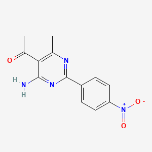 1-[4-amino-6-methyl-2-(4-nitrophenyl)-5-pyrimidinyl]ethanone
