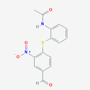 molecular formula C15H12N2O4S B5785118 N-{2-[(4-formyl-2-nitrophenyl)thio]phenyl}acetamide 