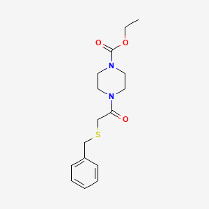 molecular formula C16H22N2O3S B5785119 ethyl 4-[(benzylthio)acetyl]-1-piperazinecarboxylate 