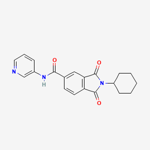 molecular formula C20H19N3O3 B5785125 2-cyclohexyl-1,3-dioxo-N-3-pyridinyl-5-isoindolinecarboxamide 