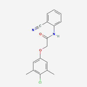 2-(4-chloro-3,5-dimethylphenoxy)-N-(2-cyanophenyl)acetamide