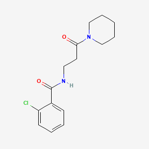 molecular formula C15H19ClN2O2 B5785159 2-chloro-N-[3-oxo-3-(1-piperidinyl)propyl]benzamide 