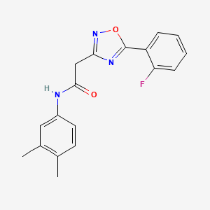molecular formula C18H16FN3O2 B5785209 N-(3,4-dimethylphenyl)-2-[5-(2-fluorophenyl)-1,2,4-oxadiazol-3-yl]acetamide 