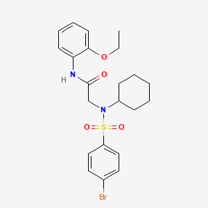 molecular formula C22H27BrN2O4S B5785225 N~2~-[(4-bromophenyl)sulfonyl]-N~2~-cyclohexyl-N~1~-(2-ethoxyphenyl)glycinamide 